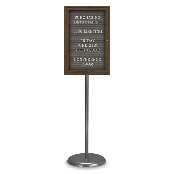 United Visual Products Corkboard, Triple Door, Radius Frame, 72x48", Black/Buff UV70055-BLACK-BUFF - main